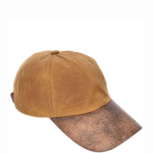 Classic Hat Leather Canvas Baseball Cap Tan