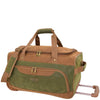 Wheeled Holdall Faux Suede Lightweight Luggage Travel Bag Argania Green 1
