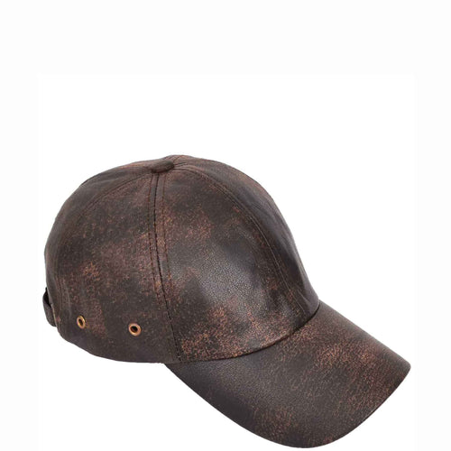 Classic Leather Baseball Cap Antique Brown