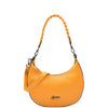 Womens Leather Twist Handle Strap Zip Cross Body Bag SARAH Yellow 1