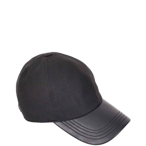 Classic Hat Leather Canvas Baseball Cap Black 1