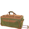 Wheeled Holdall Faux Suede Lightweight Luggage Travel Bag Argan Green 1