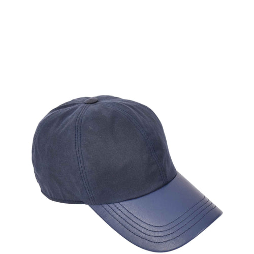 Classic Hat Leather Canvas Baseball Cap Blue 1