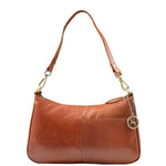 Womens Classic Leather Shoulder Cross Body Bag ATHENS Cognac 5