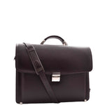 Real Leather Business Briefcase for Men Executive Bag HENRY Brown