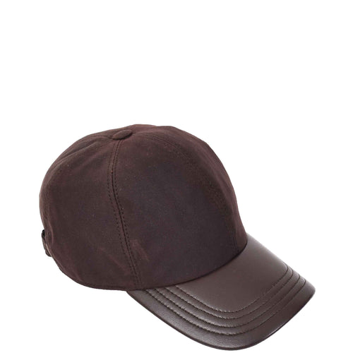 Classic Hat Leather Canvas Baseball Cap Brown 1