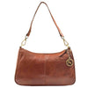 Womens Classic Leather Shoulder Cross Body Bag ATHENS Chestnut 1