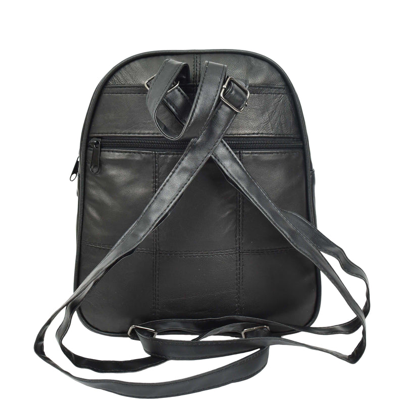 Womens Soft Leather Backpack Daypack Bag HOL0591 Black 2