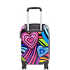 Four Wheels Hard Shell Printed Luggage Hearts Print Underseat 2