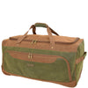 Wheeled Holdall Faux Suede Lightweight Luggage Travel Bag Argan Green 2
