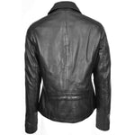 Womens Real Leather Classic Jacket Zip Box Style Camila Black 2