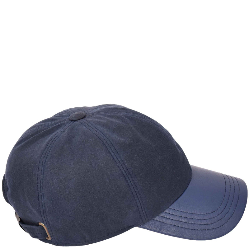 Classic Hat Leather Canvas Baseball Cap Blue 2