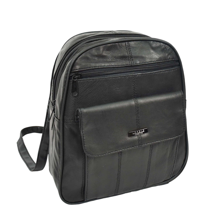 Womens Soft Leather Backpack Daypack Bag HOL0591 Black 3