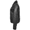 Womens Real Leather Classic Jacket Zip Box Style Camila Black 3