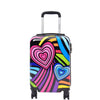 Four Wheels Hard Shell Printed Luggage Hearts Print Underseat 3