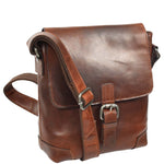Durable Real Leather Man Flight Bag Cross Body Pouch Cannes Brown 3