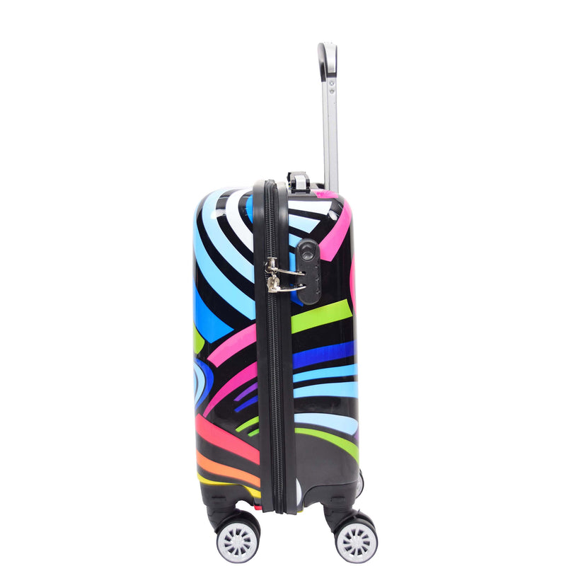 Four Wheels Hard Shell Printed Luggage Hearts Print Underseat 4