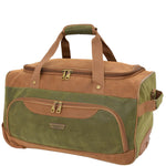 Wheeled Holdall Faux Suede Lightweight Luggage Travel Bag Argania Green 9