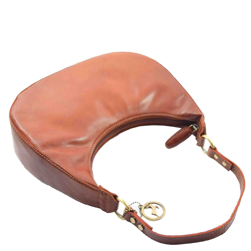 Womens Classic Leather Shoulder Hobo Bag Bruges Chestnut 6