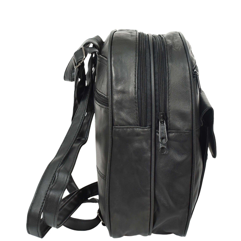 Womens Soft Leather Backpack Daypack Bag HOL0591 Black 5