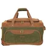 Wheeled Holdall Faux Suede Lightweight Luggage Travel Bag Argania Green 5