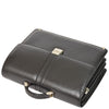 Mens Real Leather Briefcase Classic Bag Organiser CARTER Black 5