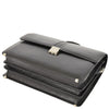 Mens Real Leather Briefcase Classic Bag Organiser CARTER Black 6