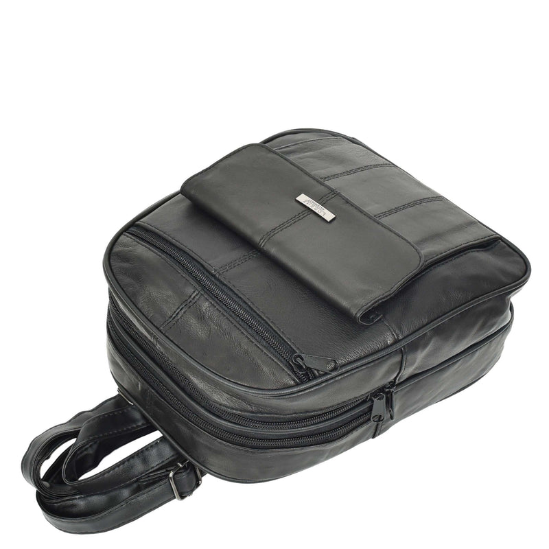 Womens Soft Leather Backpack Daypack Bag HOL0591 Black 6