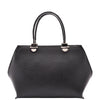 Womens Leather Classic Zip Opening Large Shoulder Bag MARY Black 6