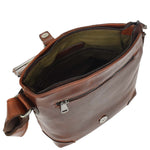 Durable Real Leather Man Flight Bag Cross Body Pouch Cannes Brown 8