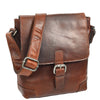 Durable Real Leather Man Flight Bag Cross Body Pouch Cannes Brown 7