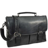 Mens Real Leather Briefcase Cross Body Classic Bag TOM Black 8