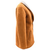 Womens Cognac Sheepskin Coat Mid Length White Merino Brenda 3