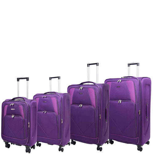 Four Wheel Soft Case Travel Suitcase Luggage Columbia Purple 1