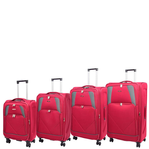 Four Wheel Soft Case Travel Suitcase Luggage Columbia Burgundy 2