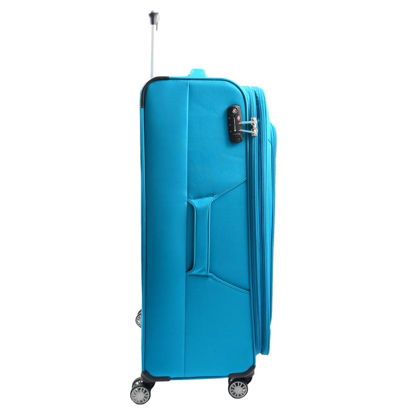 Four Wheel Suitcase Luggage TSA Soft Okayama Teal 3