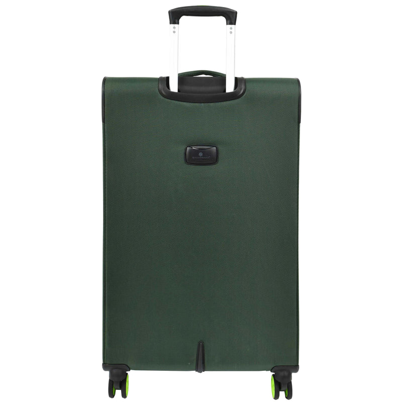 Green Soft Suitcase 8 Wheel Spinner Expandable Luggage Quito 5