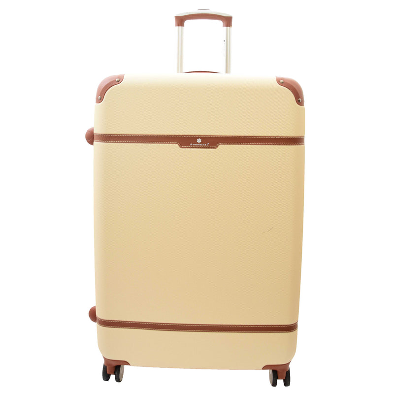 Hard Shell Retro Expandable Four Wheel Luggage Jupiter Milky 4