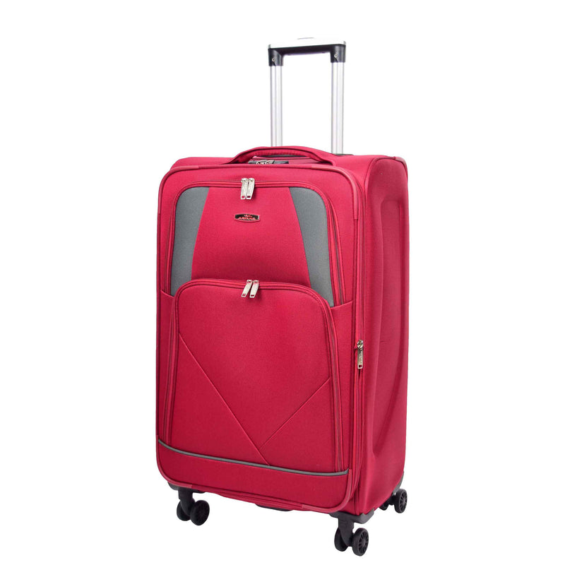 Four Wheel Soft Case Travel Suitcase Luggage Columbia Burgundy 13