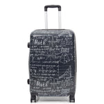 Four Wheel Suitcase Hard Shell Expandable Luggage Maths Print 8