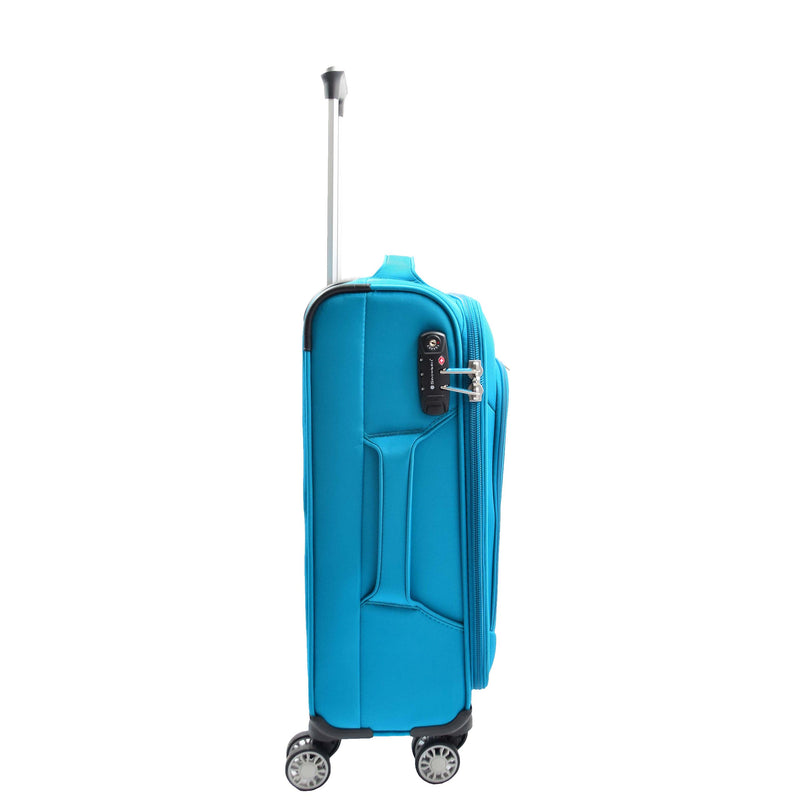 Four Wheel Suitcase Luggage TSA Soft Okayama Teal 11