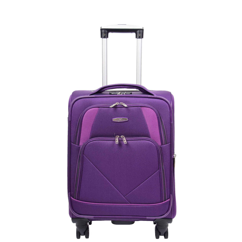 Four Wheel Soft Case Travel Suitcase Luggage Columbia Purple 18