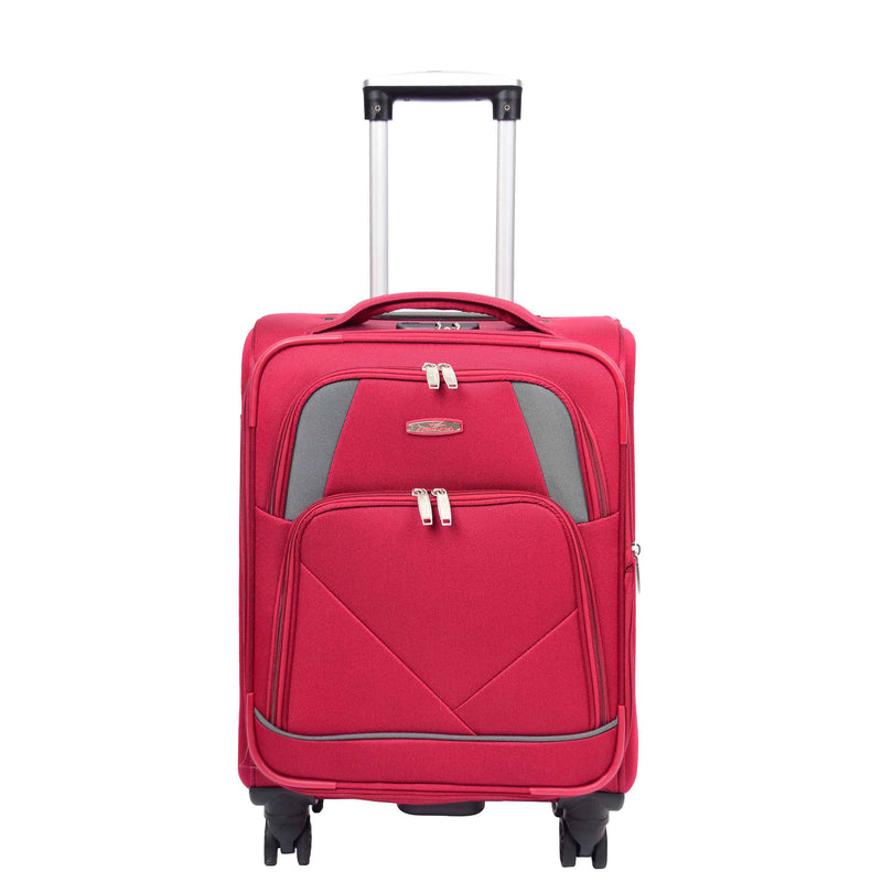 Four Wheel Soft Case Travel Suitcase Luggage Columbia Burgundy 17