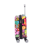 Four Wheels Hard Shell Printed Luggage Flower Print Underseat 4