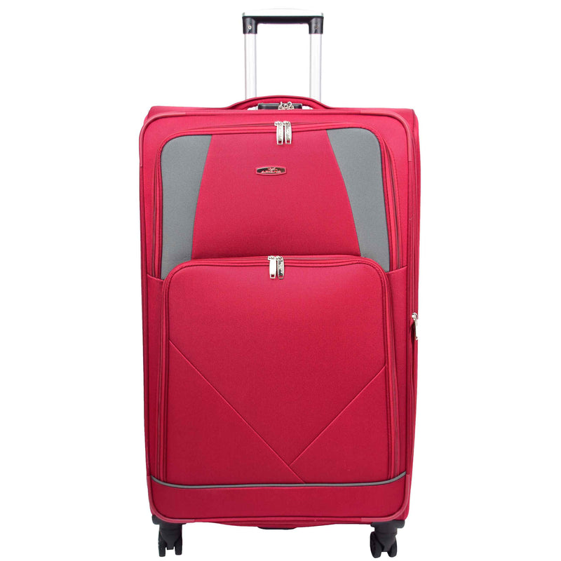 Four Wheel Soft Case Travel Suitcase Luggage Columbia Burgundy 4