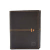 Mens Real Leather Slim Trifold Wallet HOL102 Brown 1