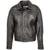 Mens Leather Lee Rider Casual Jacket Terry Black Two Tone