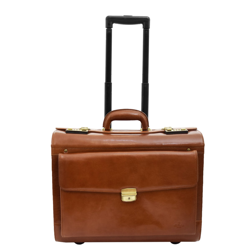 Exclusive Leather Pilot Case Laptop Bag Chester Cognac 1