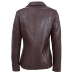 Womens Classic Zip Fastening Leather Jacket Julia Brown 1