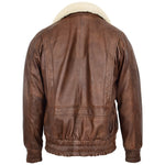 Mens Leather Bomber Jacket G-1 Aviator Style Cooper Brown 1